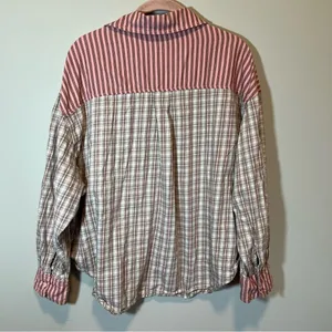 Urban Outfitters Out From Under Button Down Plaid‎ Striped Top Small thumbnail 10