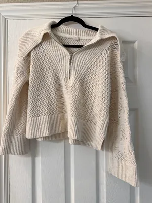 ANTHROPOLOGIE Daily Practice Half-Zip Oversized Pullover Sweater Size Small thumbnail 1