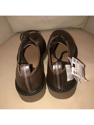 ZARA Unisex Brown Loafers Chunky sole & heel real Leather office-wear preppy 9.5 thumbnail 5