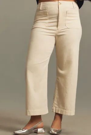 Anthropologie Maeve The Colette Corduroy Crop Wide-Leg Pants, Size 33 thumbnail 3
