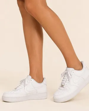 Nike Air Force 1 Low White Leather Sneakers Classic 90s 2000s Streetwear 7.5 Y2K thumbnail 1