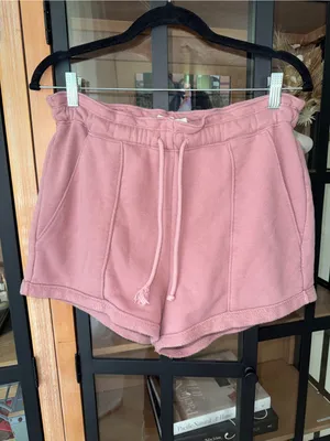 Abercrombie soft a&f sweat shorts paperbag waist high rise mauve dusty rose thumbnail 6