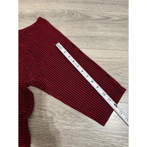 Made in Heaven Top L Red Black Striped Scoop Neck 3/4 Dolman‎ Sleeve Oversized thumbnail 6