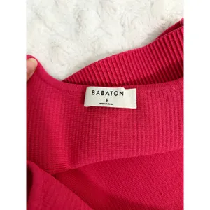 Aritzia Babaton Eros Pink Sculpt Knit Ribbed Squareneck Cropped Tank Top S thumbnail 6