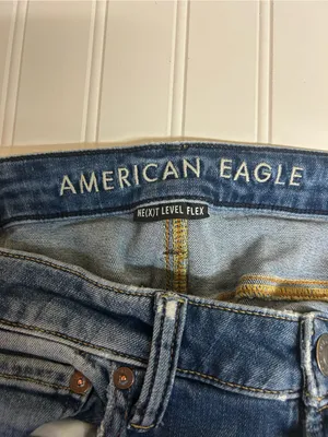American Eagle Next Level Stretch Women’s Distressed Blue Skinny Jeans 30x32 thumbnail 9