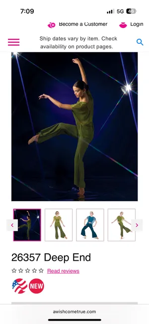 A wish come true dance costume MA Green Size M thumbnail 2