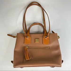 Dooney & Bourke Morgan Saddle Tan Shoulder Bag with Dust Bag and Coin Purse‎ thumbnail 1