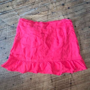 Blank NYC cherry red ruffled wrap 27 linen mini skirt thumbnail 2
