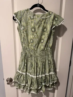 Madison Mathews Green Floral Print Mini Dress | XS thumbnail 3