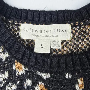 Saltwater Luxe Womens Sweater Animal Print Crew Neck Long Sleeve Knit‎ Small thumbnail 2
