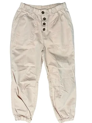 Free People Women’s Size S Blush Pink Cropped Button Front Jogger Pants thumbnail 2