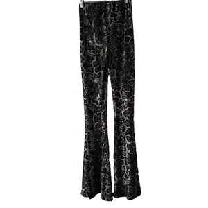 Show Me Your Mumu Snake Print Flare‎ Pants Black Grey Python Bell Bottoms XS thumbnail 6