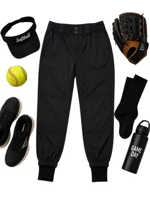 RIP-IT Pressure Waves Diamonds Black Softball Pants Women’s Small Jogger Uniform thumbnail 2