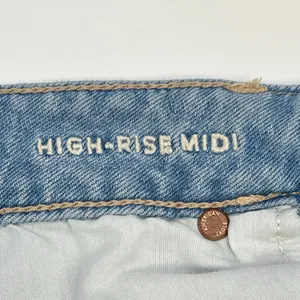 American Eagle Cargo Denim Skirt‎ Womens 16 Light Wash Stretch Front Slit Y2K thumbnail 12