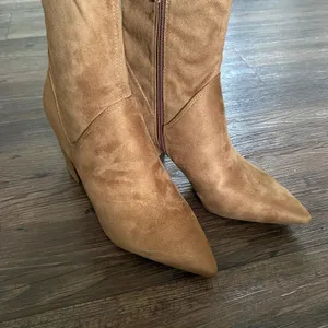 Nine‎ West sz 8.5 brown faux suede chunky high heel boots NWT thumbnail 5