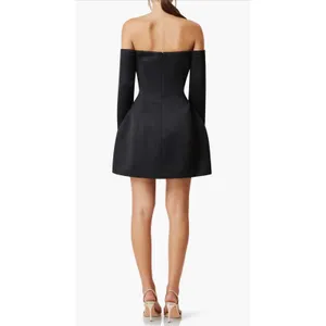 Elliatt Vida Off-Shoulder Long Sleeve Mini Dress – Black (M) New!‎ thumbnail 2