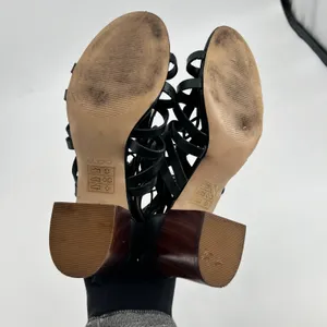 ALDO Myssi Lace-up Block Heel Sandals Strappy Ankle Open Toe Black Gladiator 9 thumbnail 5