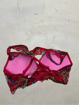 Victoria’s Secret pink Red Floral Lace date push up bra small thumbnail 3