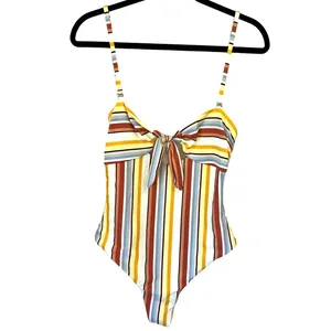 NWT Minkpink Swim Paradise One Piece Multicolor Stripes Swimsuit sz. M thumbnail 5