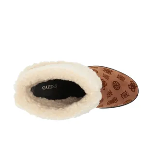 NEW GUESS Women's Tabloid Fashion Boot SZ-9.5 Brown White Faux Fur Lined thumbnail 5