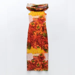 Zara Off Shoulder Dress Chili Pepper Bodycon Dress Small NWT thumbnail 10