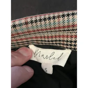 Marled Blazer Womens S Beige Plaid Double Breasted Lined Notch Lapel Jacket thumbnail 10