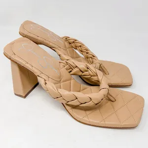Jessica Simpson Zaliye Tan Faux Leather Braided Strap Slip On Heels NEW Size 8.5 thumbnail 8