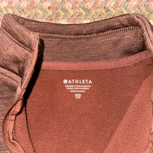 ATHLETA MARLED BURNT ORANGE FLEECE LINED QUARTER ZIP  PULLOVER thumbnail 3