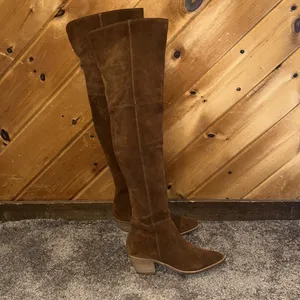 Steve Madden Lucca brown suede leather pull on over the knee boots thumbnail 7