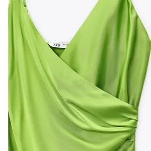 ZARA Slip Dress Lime Green Viral thumbnail 6