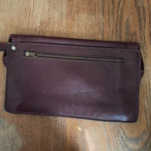 Vintage Burgundy Leather Wristlet‎ Clutch Made in Brazil thumbnail 6