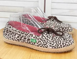 Sanuk Kariba Sidewalk Surfer‎ Leopard Print Espadrille Hemp Slip On Shoe 7 thumbnail 1