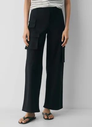 Wilfred Free Picture Wide Leg Cargo Pants in Black Size 4 thumbnail 2