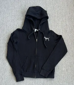 Pink Victoria’s Secret Hoodie with Dog Logo thumbnail 1