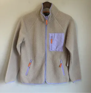 Mondetta Outdoor Project Beige Sherpa Fleece Full-Zip Jacket Quilted Pocket S thumbnail 1