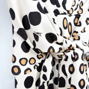 Issa London Womens 100% Silk Mixed Polka Dot Animal Print Wrap Front Dress 8 thumbnail 4