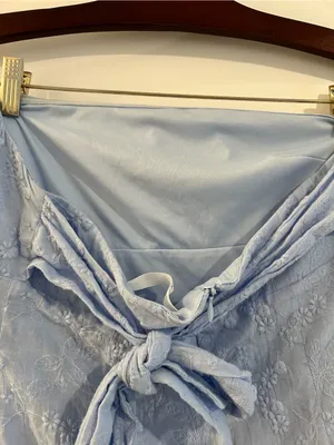 Altar’d State Embroidered Strapless Mini Dress Light Blue Size M thumbnail 8