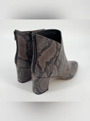 Vince Brown Snakeskin-Print Leather Ankle Boot Size 6.5 thumbnail 5