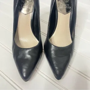 Vince Camuto Kain Black Leather Pointed Toe Stiletto Pumps Size 5M thumbnail 5