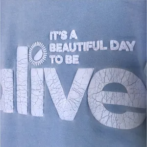 ALIVE Beautiful Day Crewneck Pullover Women M Sky Blue Unisex Oversize Stylish thumbnail 9