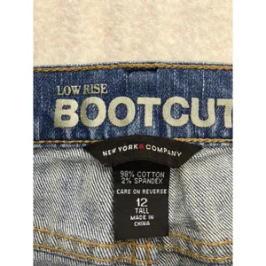 New York & Company Bootcut Jeans Women‎ 12 Tall Blue Low Rise Stretch Y2K thumbnail 2