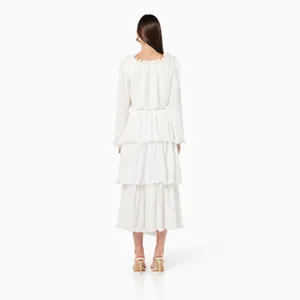 Elliatt Romanesque Tiered Midi Skirt in Ivory Size Small NWT thumbnail 5