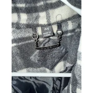 Joujou Womens Grey Plaid Double‎ Breasted Belted Peacoat Jacket Size M Y2K thumbnail 4