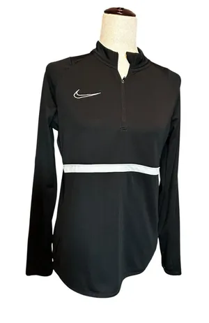 Nike Dri-FIT Black Long Sleeve Athletic Pullover Top Medium thumbnail 1