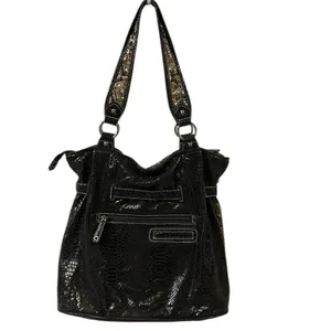 Source Unknown Animal Print Snakeskin Sequined Tote Should Bag Purse 15 x 14 x 6.5 inches thumbnail 4