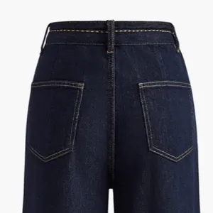 Commense Wide Leg Jeans Pants Vintage Style Denim Navy Blue Dark Wash NEW NWT XL thumbnail 6