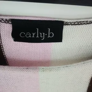 Carly B Neopolitan Cold Shoulder Sweater Top L thumbnail 3
