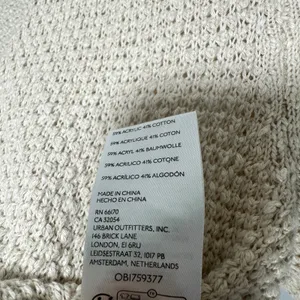 Free People Polo‎ Nolan Sweater XS Beige Short Sleeve V-Neck Cropped Coastal thumbnail 4