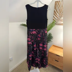 Hutch Lace Plunge Gown Black Floral Midi Dress Size 10 thumbnail 6