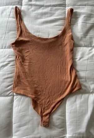 House of Harlow 1960 Ribbed Scoop Bodysuit - Terracotta thumbnail 1